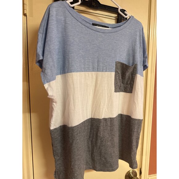 Color Block Oversized T-Shirt With Pocket By Mirol Size XL - Picture 2 of 6